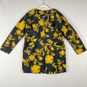 Pomodoro Mohair Blend Jacket Coat Women 8 Floral Pocket Collarless Made in Italy